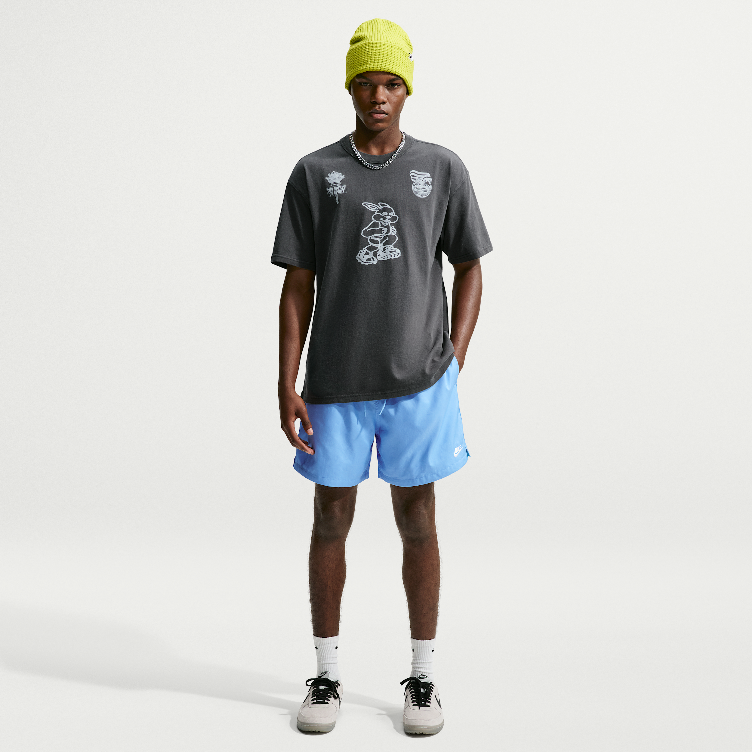 Nike Mid Rise Workout Shorts - Blue