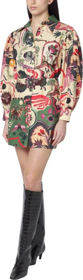 Farm Rio Beaded Belt Mini Dress - Multicolore