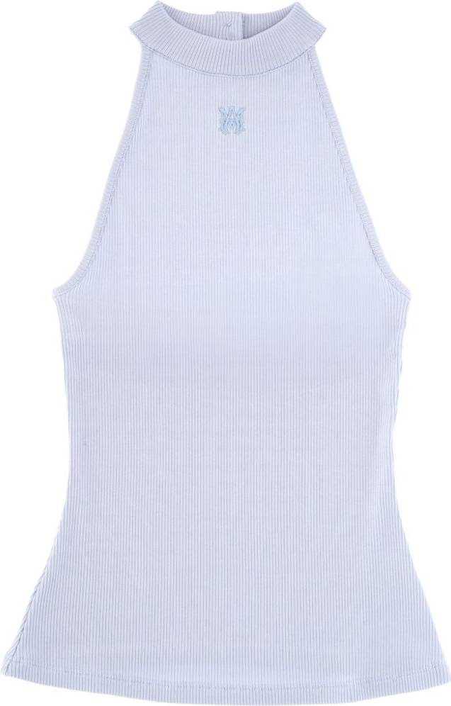 Amiri Ribbed-Knit Halterneck Top - Blue
