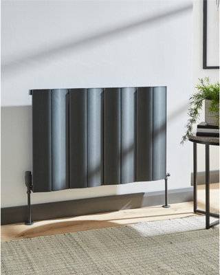 Grey Double Panel Horizontal Aluminium Radiator