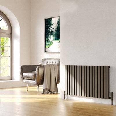 Grey Double Panel Horizontal Aluminium Radiator