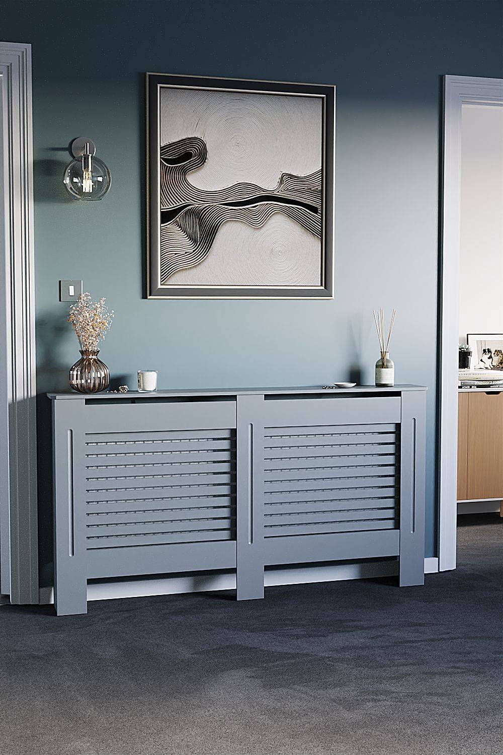 Home Discount Milton MDF Radiator Cover Heating Cabinet