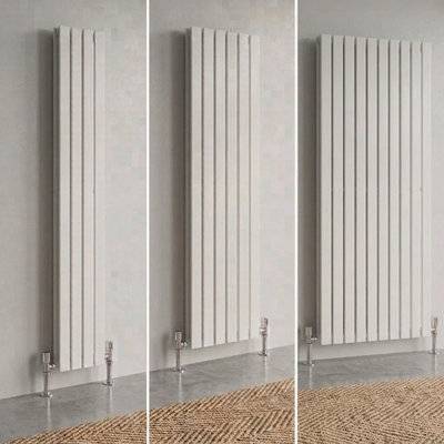 Aquarius Flat Double Vertical Panel Radiator White