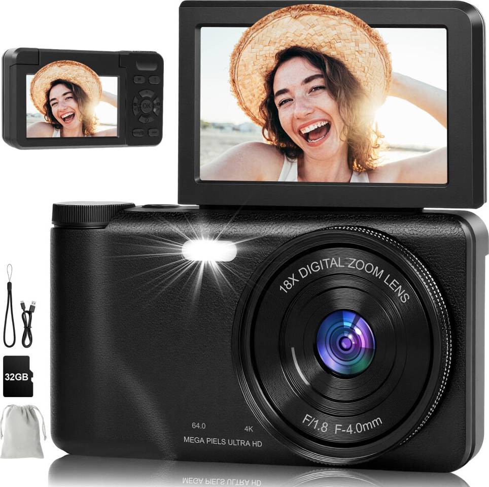 4K 64MP Compact Digital Camera