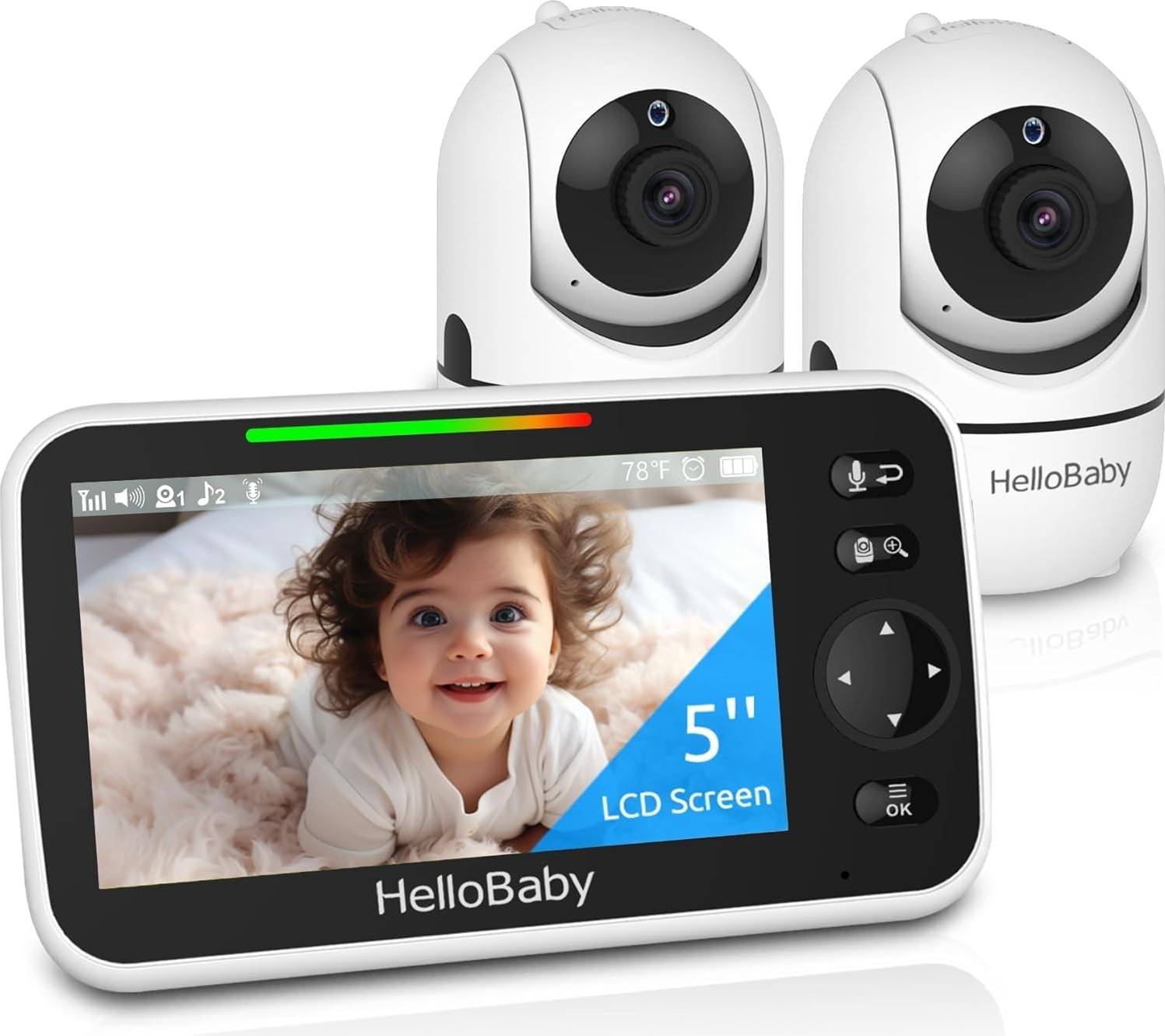 HB6550-2 5 Inch Dual Camera Baby Monitor