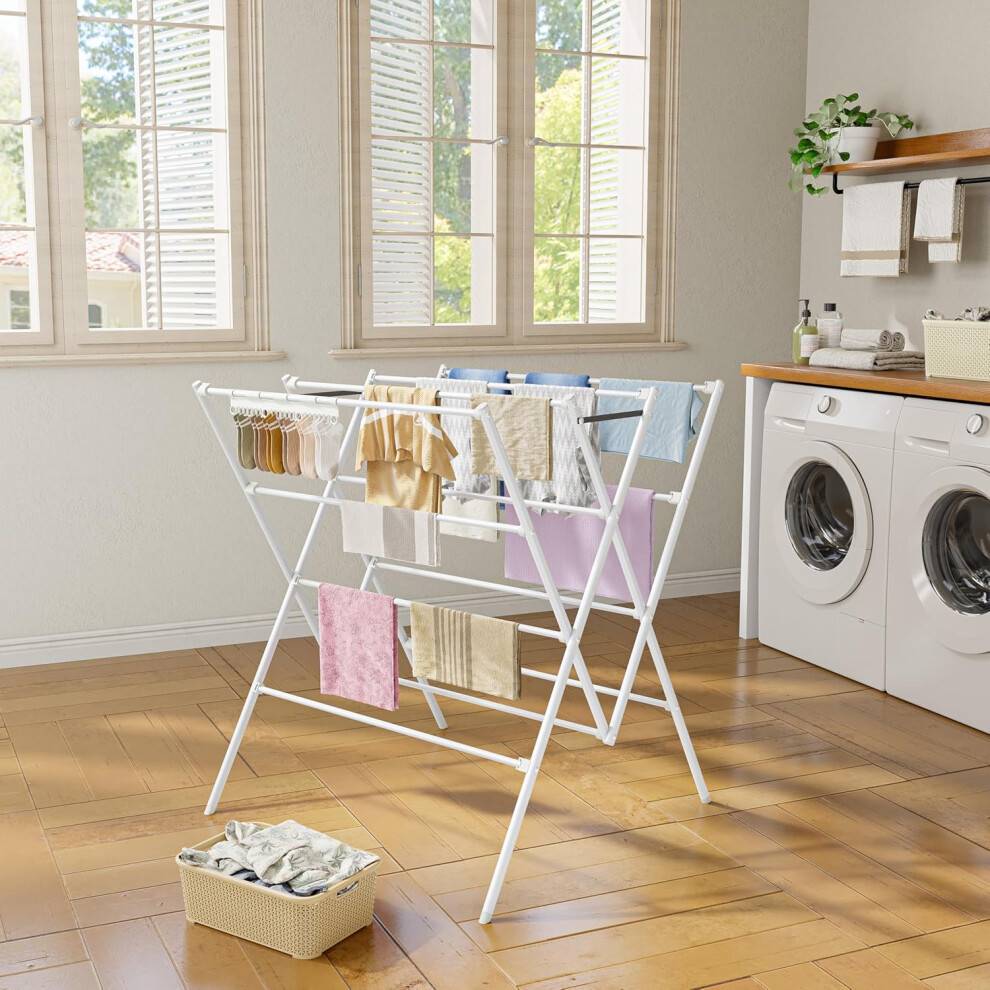 Foldable X Shaped Stainless Steel Laundry Drying Rack