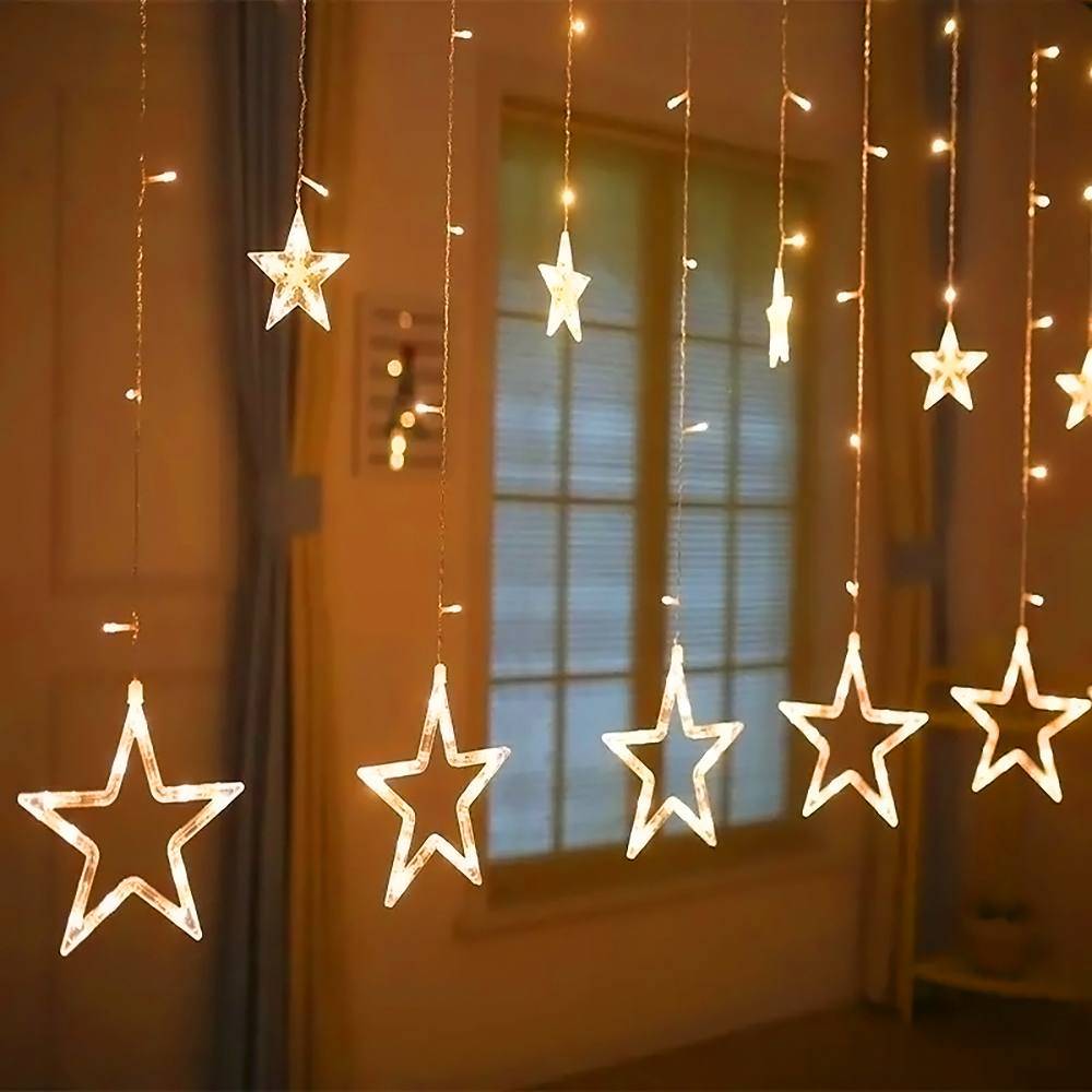 Living and Home LED Star Curtain String Lights Multicolor One Size String Light