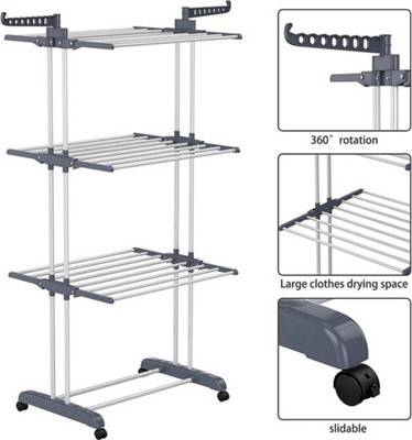 Clothes Airer Drying Rack 4-Tier Foldable Heavy