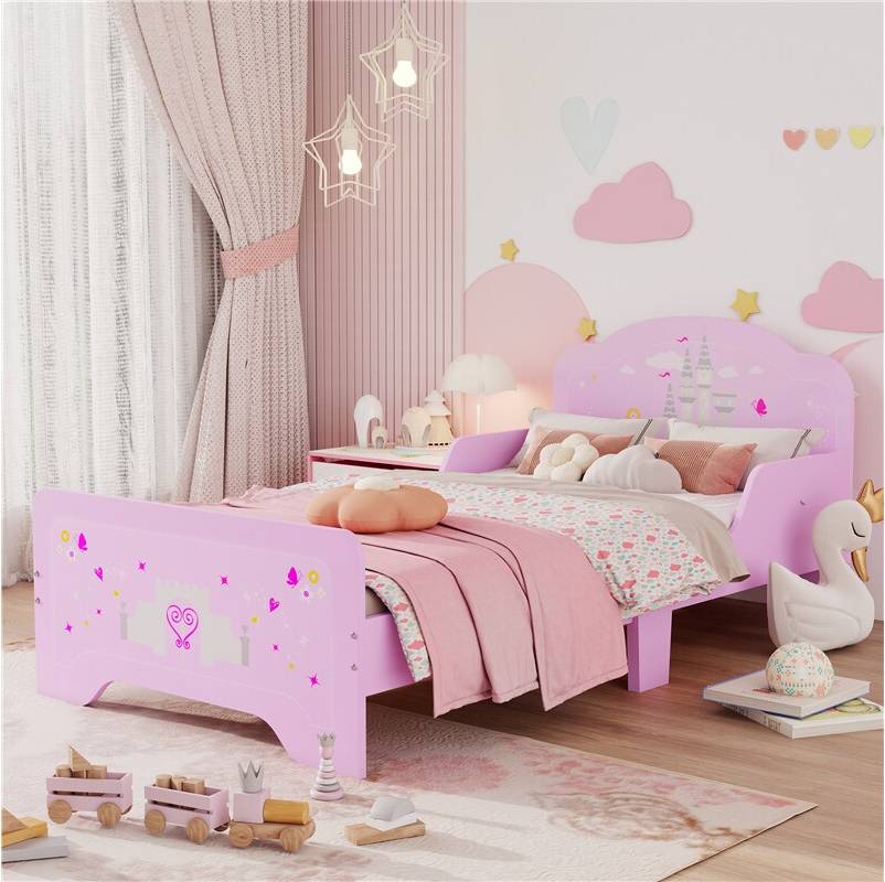 Kids Bed Princess Castle Theme Side Rails
