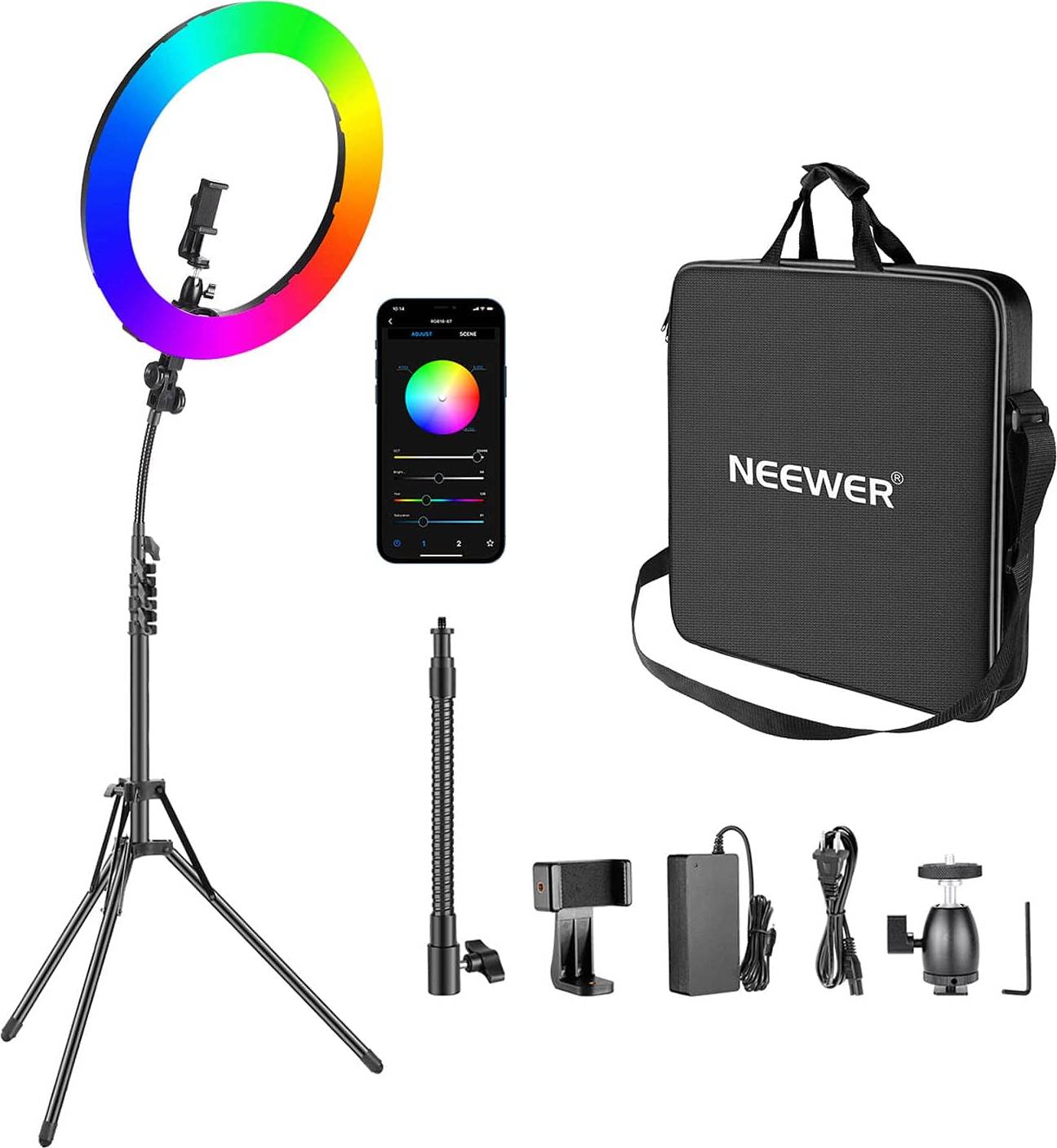Neewer ring light Neewer 18 Inch RGB Ring Light Stand