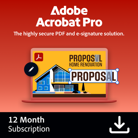 Adobe acrobat pro Adobe Acrobat Pro 12-Month Subscription PDF Software