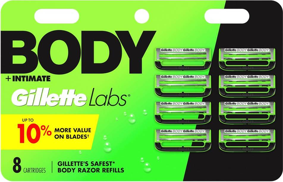 Gillette labs razor Gillette Body Intimate 5-Blade Men's Razor Blade Refills