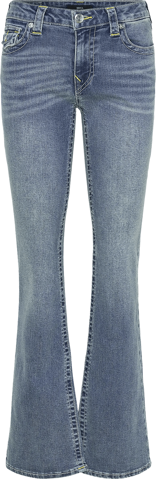 True Religion Mid Rise Boot Cut Flap - Blue