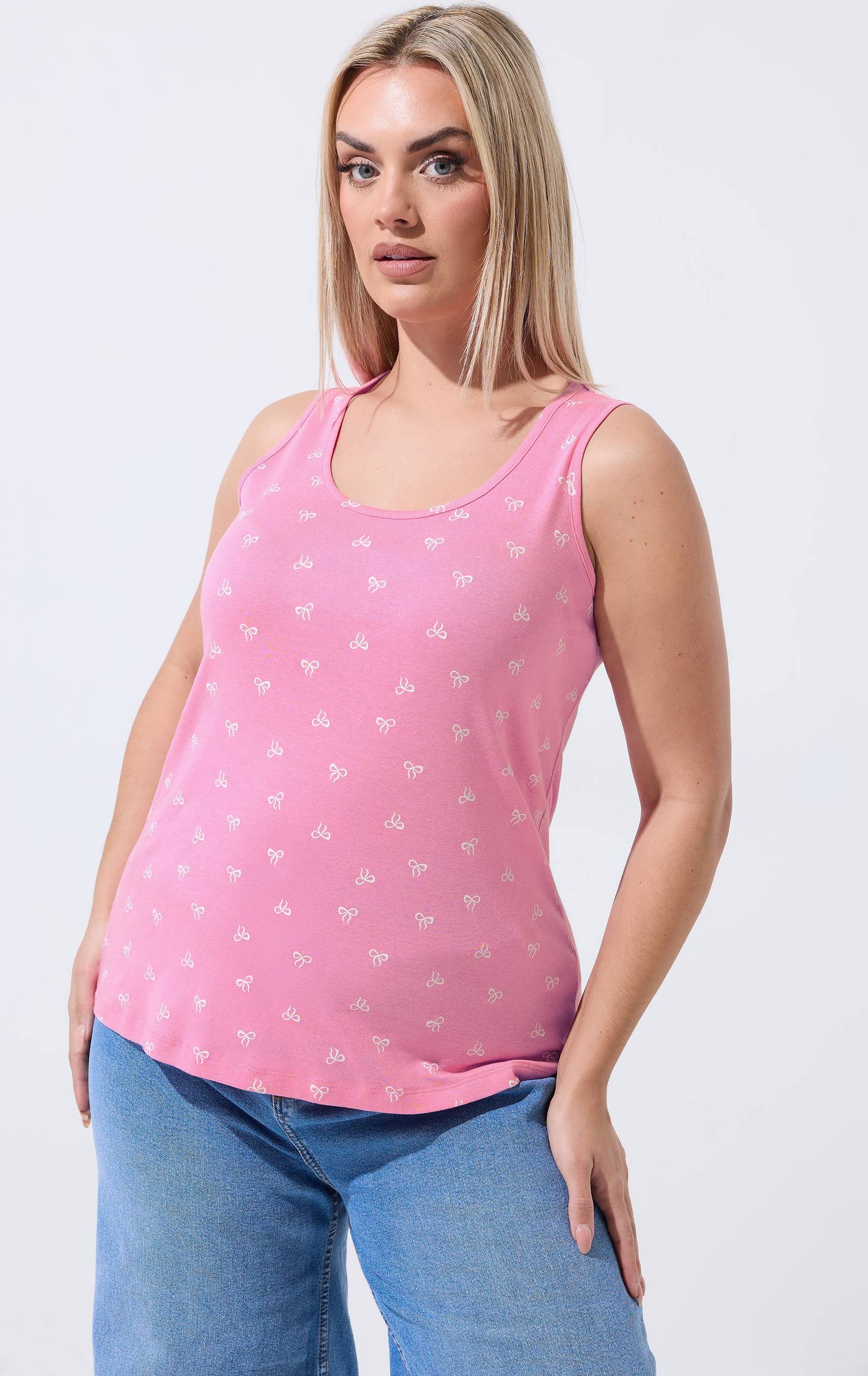 Yours Limited Collection Plus Size Ribbed Vest Top - Pink