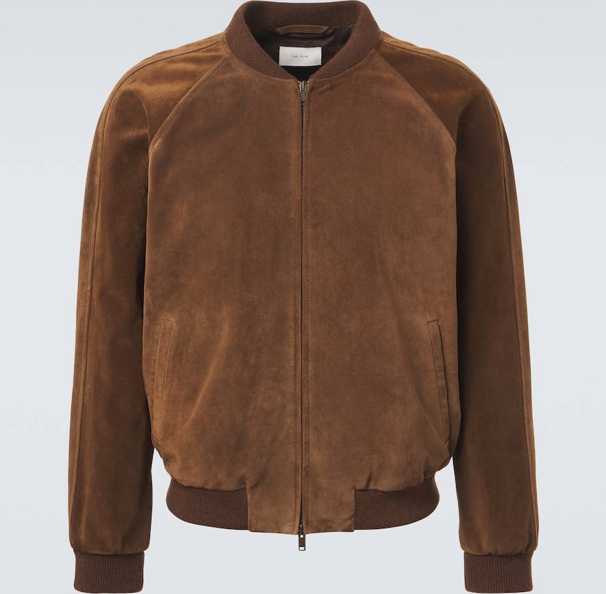 Brown suede bomber jacket The Row Ramiro Suede Bomber Jacket - Brown