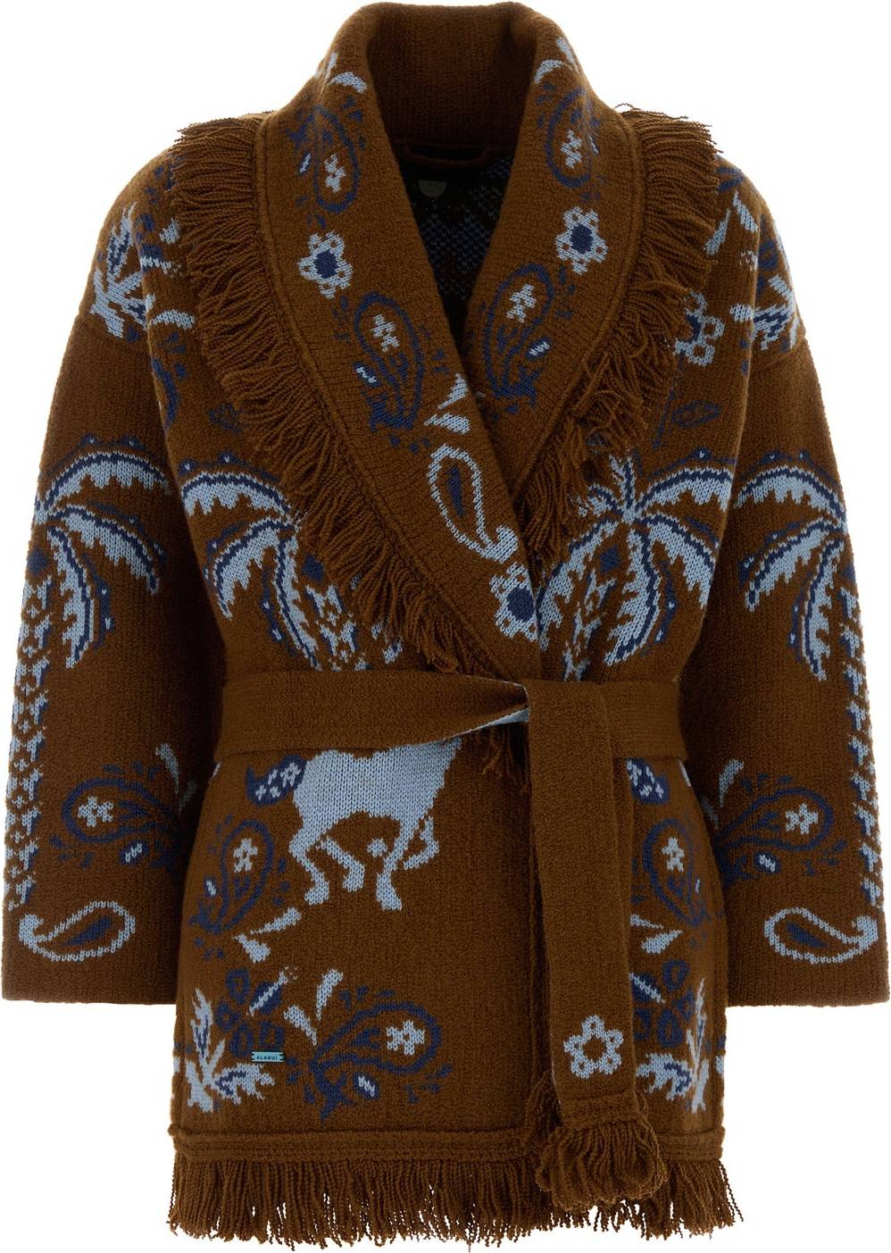 Alanui Embroidered Wool Blend Island Roots Cardigan