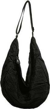 Canvas Ruched Large Shoulder Bag Solid Color Crossbody Handbag Daypack - Solid Color