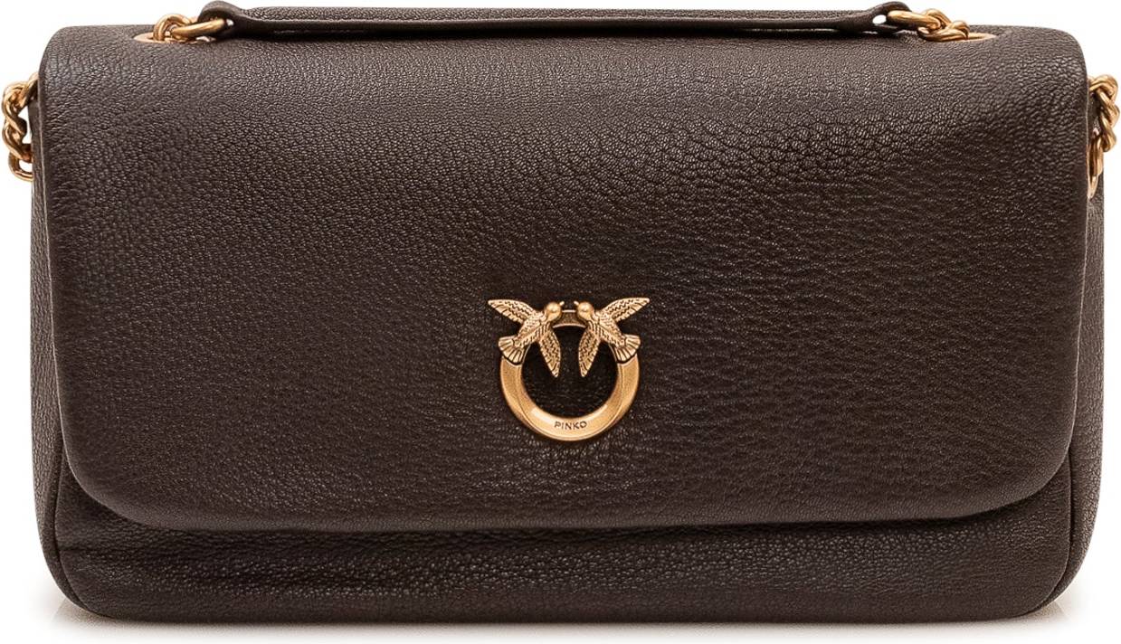 Pinko Soft Horizontal Chain Handbag with Click Closure - Marasca