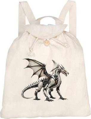 Azeeda Mechanical Dragon Canvas Rucksack Backpack