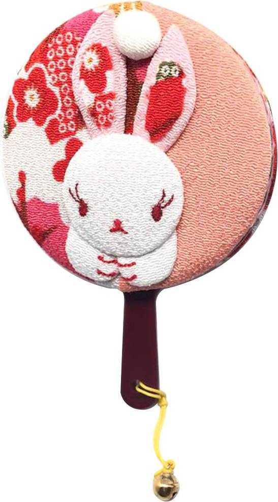 Durable Rabbit Pattern Handheld Mirror Red
