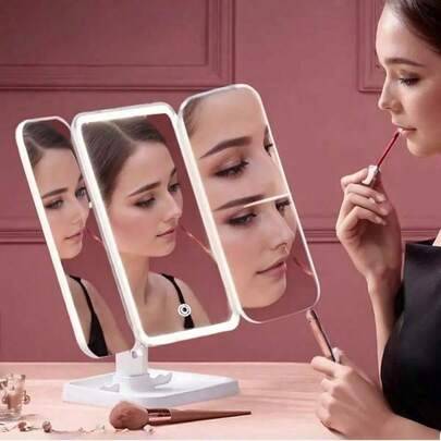 Shein LED 3-Color Light Makeup Mirror Adjustable Brightness Smart Touch Screen - Smart Touch Screen