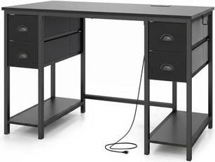 Computer desk with drawers Sugift 48 Inch Computer Desk With Fabric Drawers
