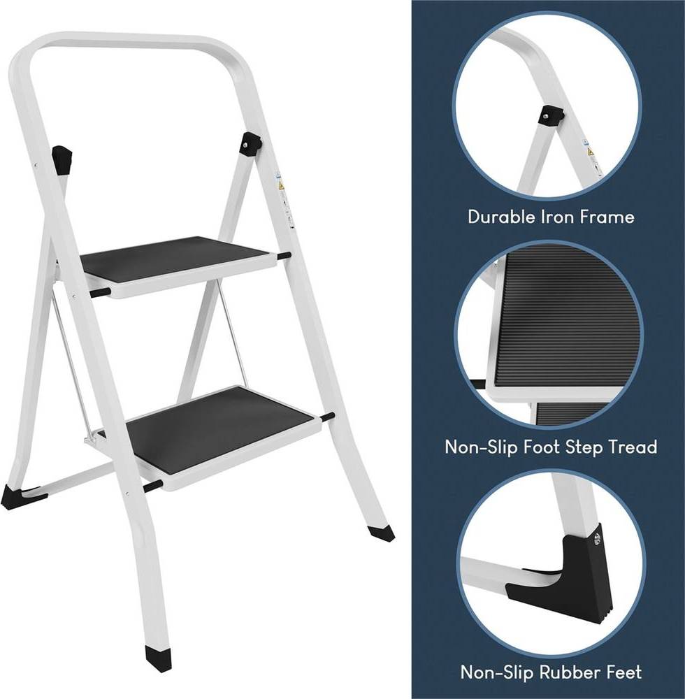 NESTLUNE 2 Step Ladder Folding Portable Compact Heavy