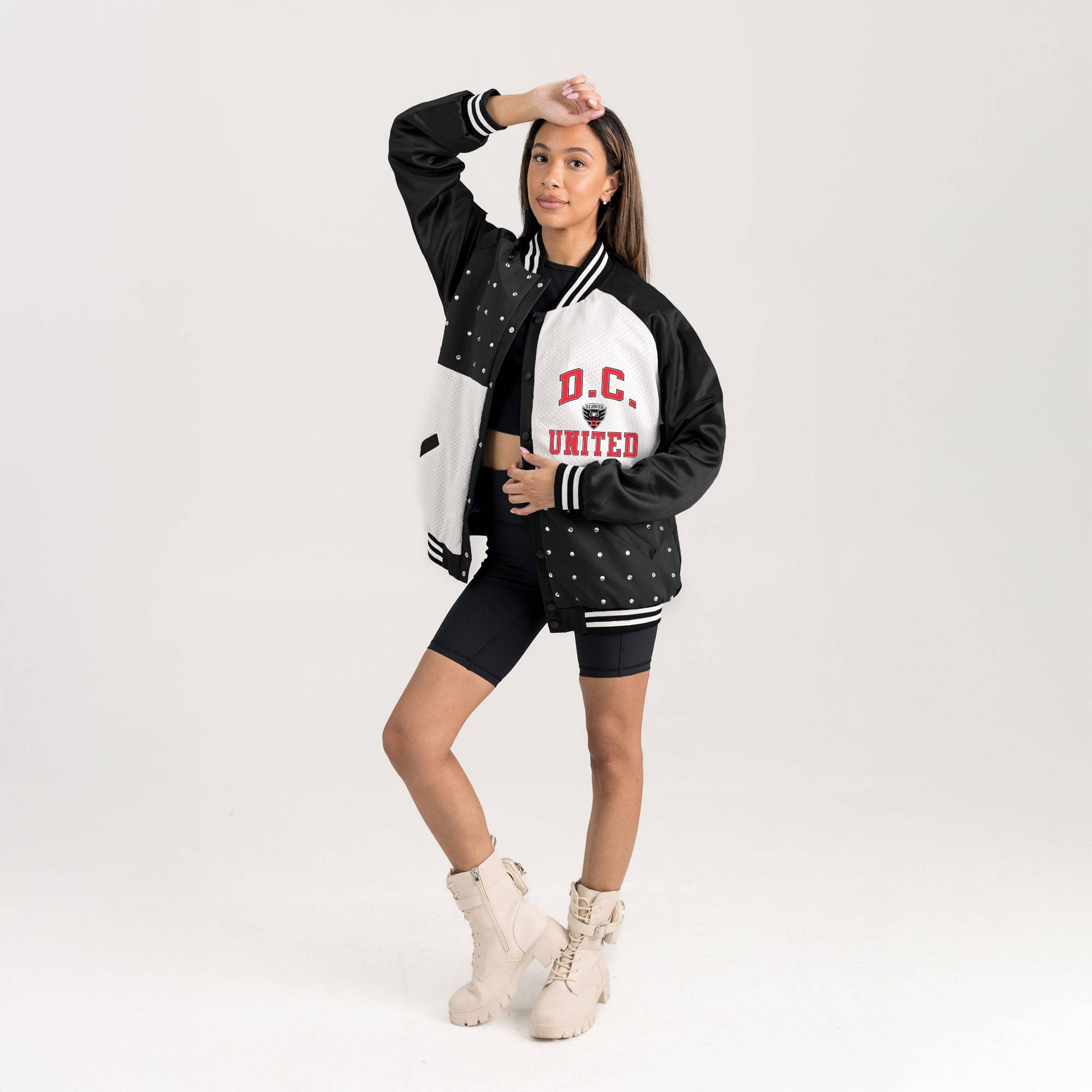 Gameday Couture Rivalries Rhinestone Raglan Jacket - Black