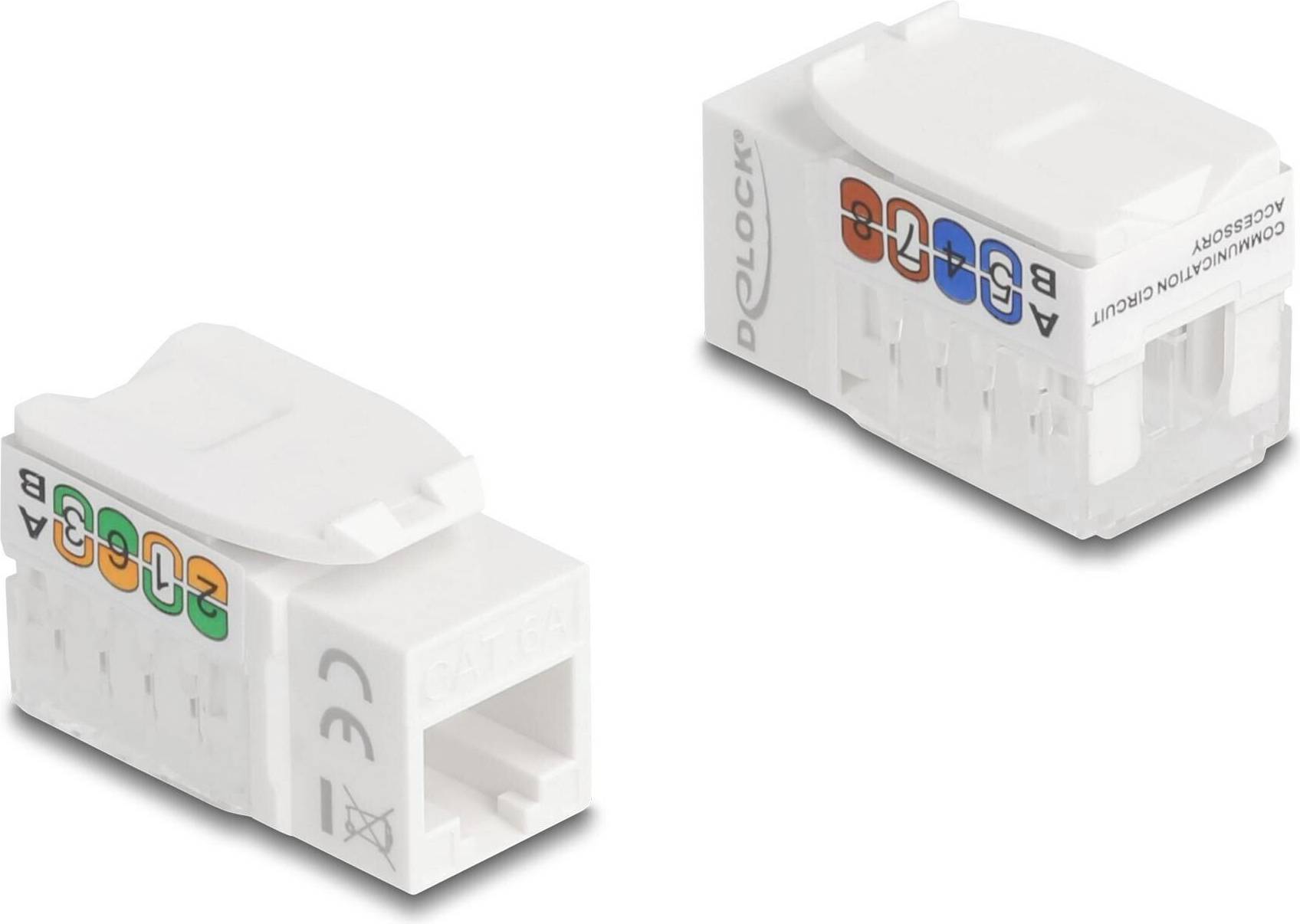 DeLock Keystone Module RJ45 Female to LSA Cat 6A UTP - White