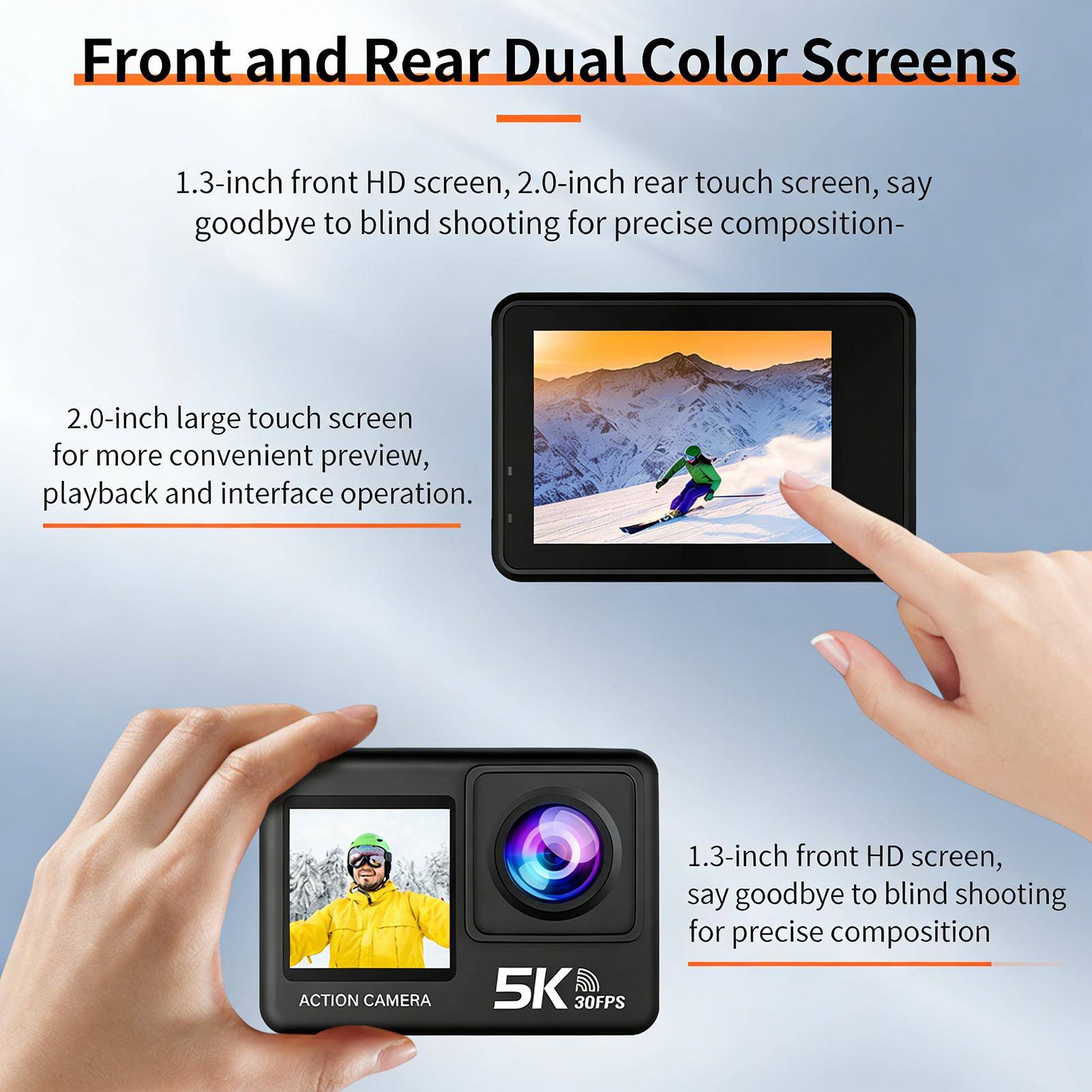 5K WiFi Action Camera 30FPS 2 Inch