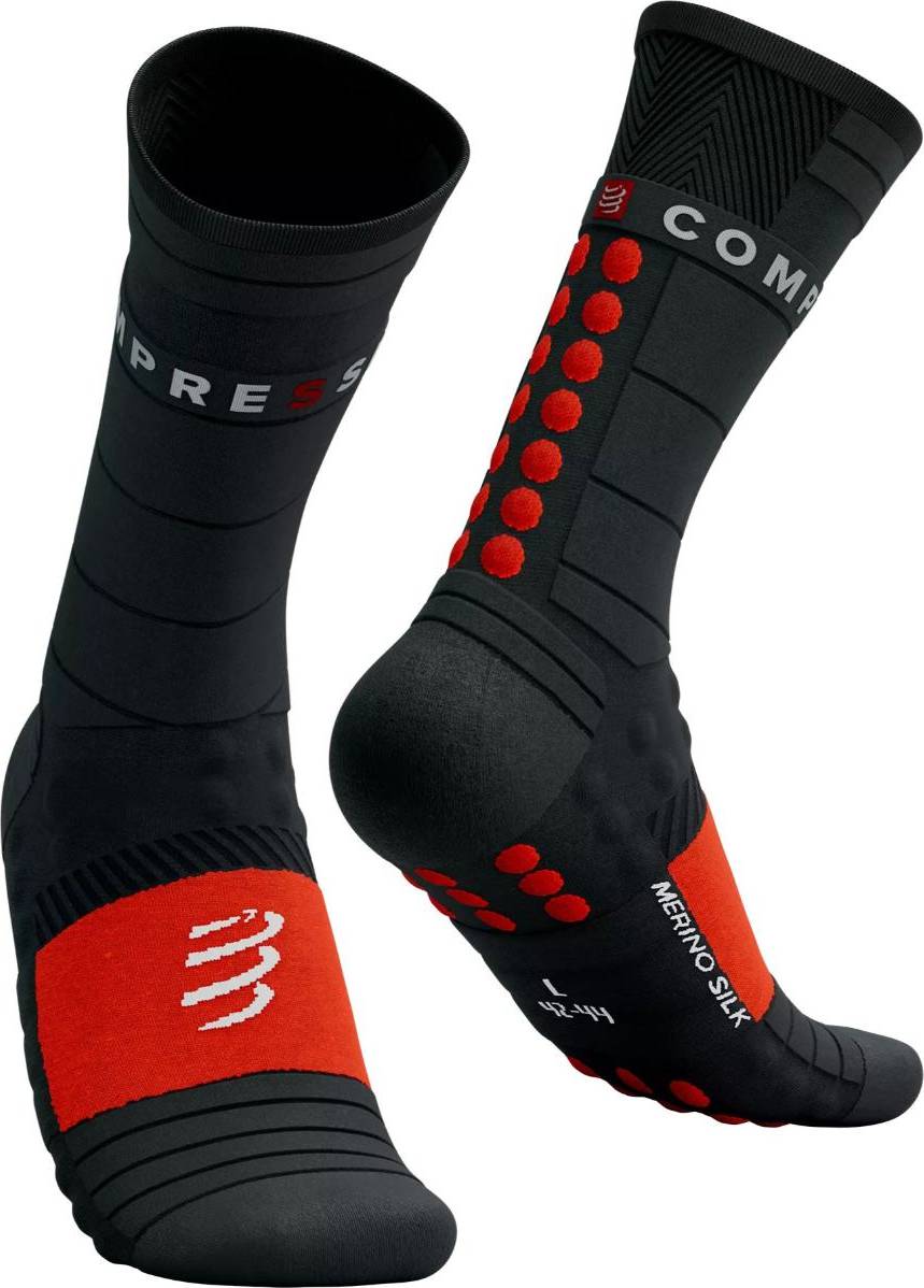 Compressport Pro Racing Winter Run Socks - Black Red