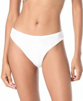 Michael Kors Rhinestone Moderate Coverage Swim Bottoms - White