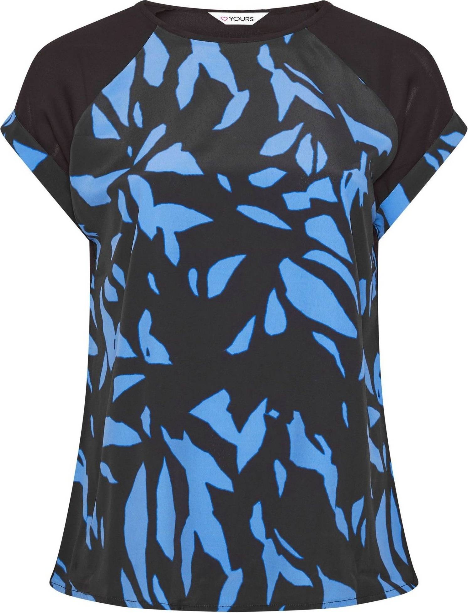 Yours Blue Abstract Shell Top