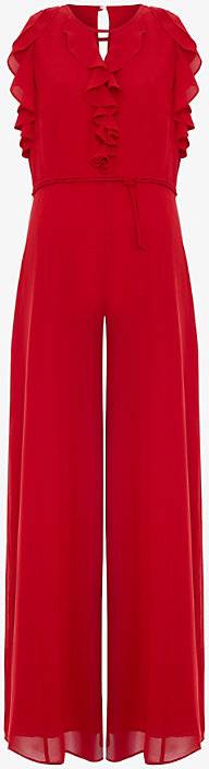 Phase Eight Rachel Ruffle Trim Jumpsuit - Red