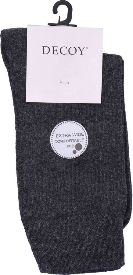 Ekstra Wide Comfortable Rib Socks - Grey