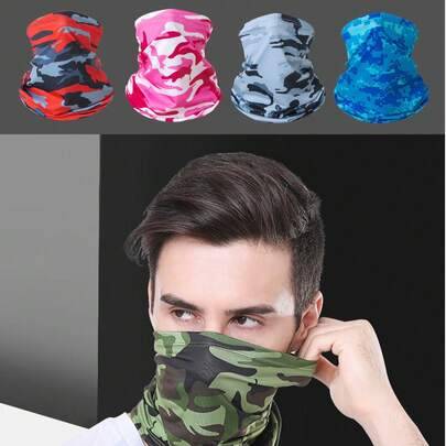 Sun and ski Shein Solid Color Balaclava Face Mask Sun Protection