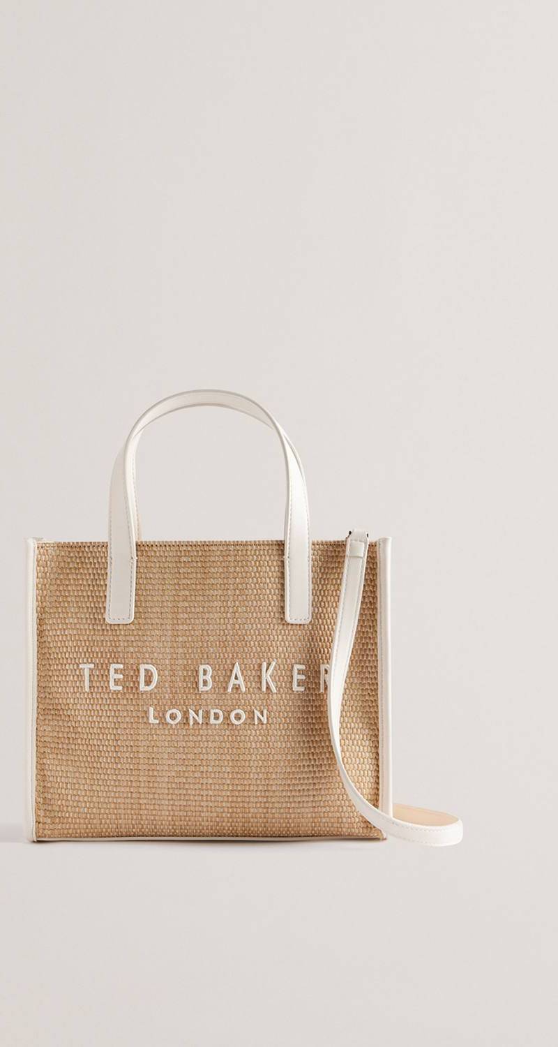 Debenhams Faux Raffia Small Icon Bag Ivory