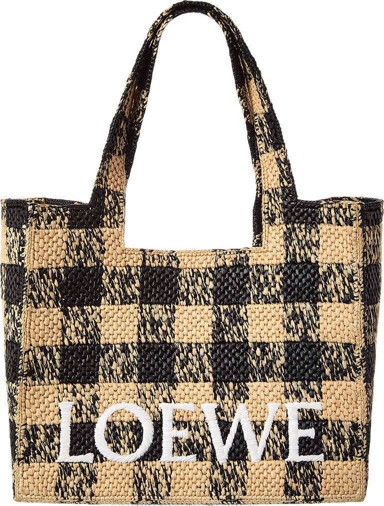 Loewe Font Large Raffia Tote