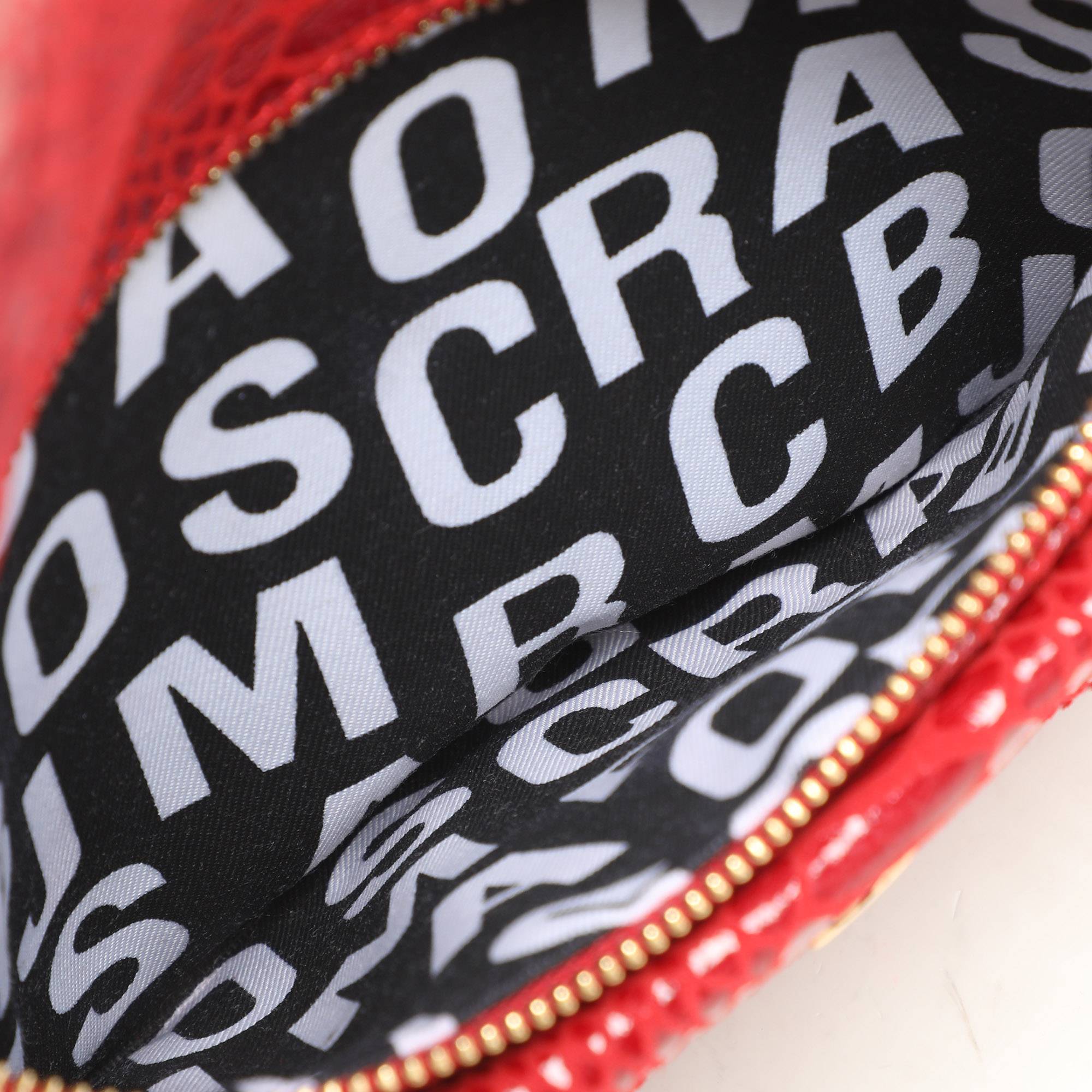 Red Python Embossed Leather Too Foldover Clutch