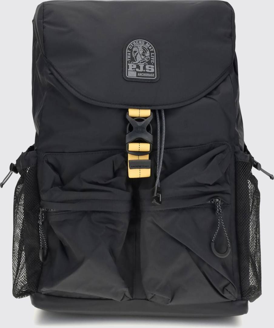 Parajumpers Mitchell Ripstop Nylon Backpack with Drawstring Closure Logo - Black