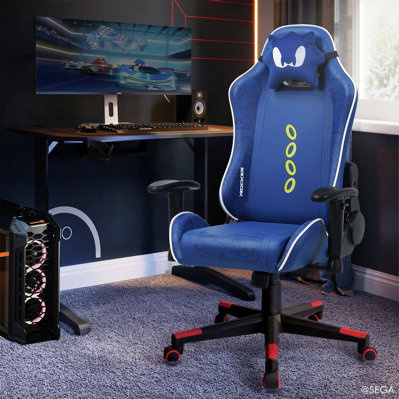 X-Rocker Rocker Sonic Tournament Gaming Office Chair Blue
