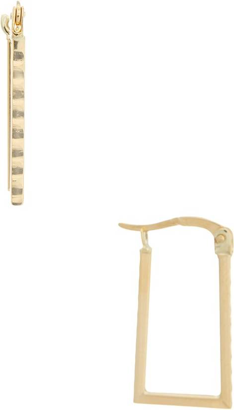 10K Rectangular Hoop Earrings