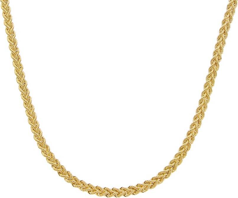 Italian Gold 10K Double Row Semi-Solid Rope Necklace