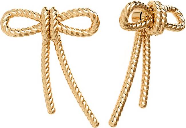 Gabi Rielle 14K Over Silver Rope Bow Earrings