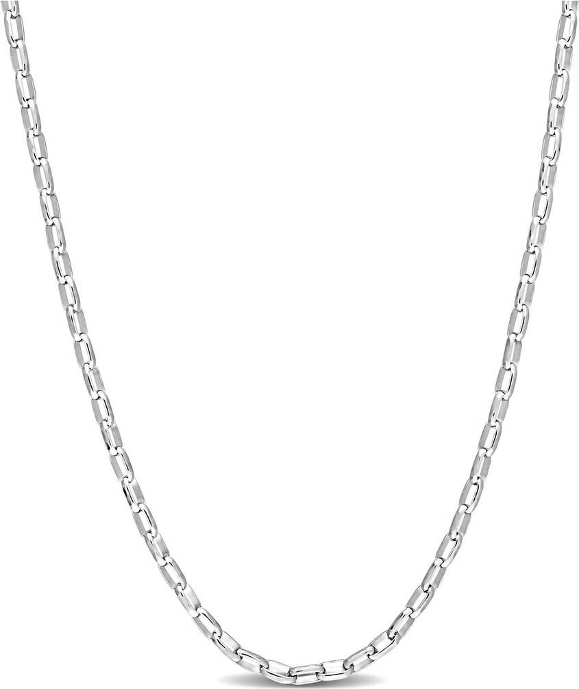 Fancy Rectangular Rolo Chain Necklace