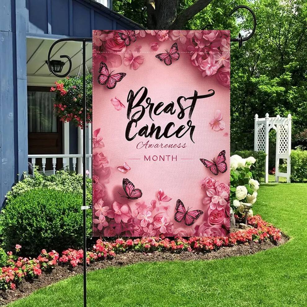 Pink Ribbon Breast Cancer Banner Outdoor