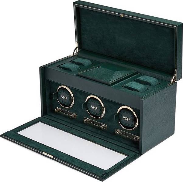 Watch Winder British Racing Green Triple