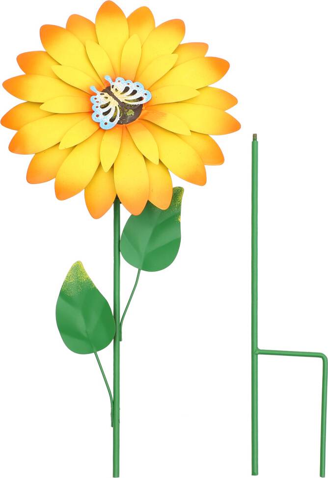 ABOOFAN 2Pcs Yellow Iron Spring Garden Stakes