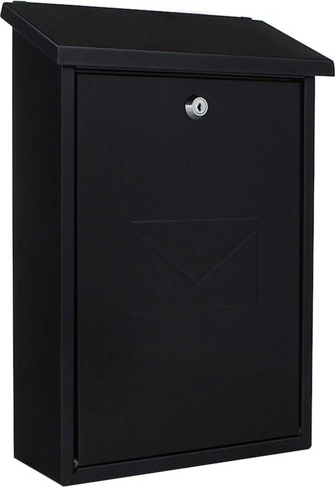 Flash Steel Wall Mounted Post Box Black