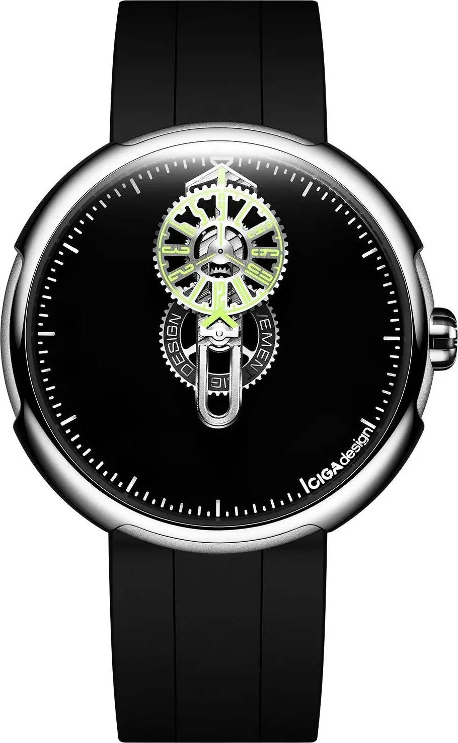 CIGA Design Edge Wandering Hour Silver Time Cipher Watch